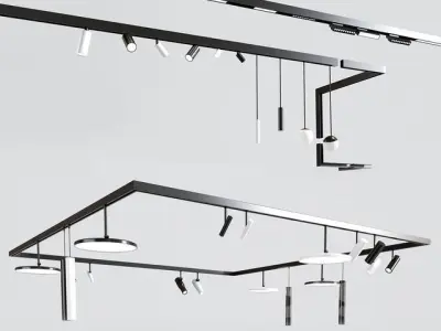 Ceiling Track Light Project 02 3D model