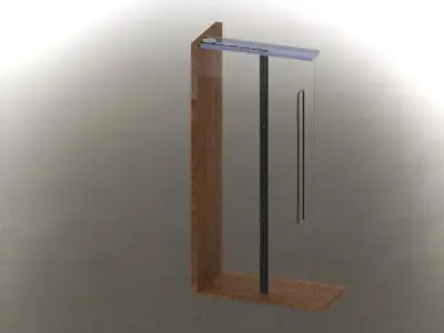AcoDoor wooden shower stand with glass door Free 3D model