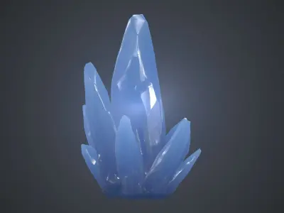 Blue Crystal PBR Game Ready Low-poly 3D model