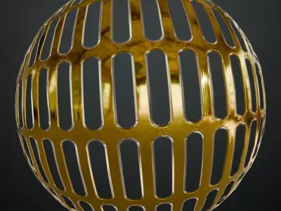 Golden Metal Grill Transparent PBR Seamless Texture