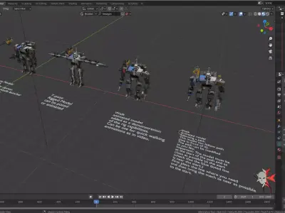 Low Poly Mecha Robot rigged with two animations included Low-poly 3D model