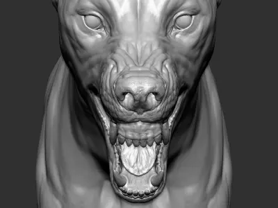  Wolf with Facial Expression 