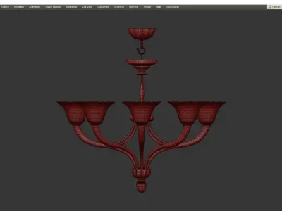 BRASS AND CRYSTAL CHANDELIER Low-poly 3D model