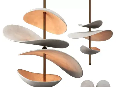 2Selene pendant chandelier by Elsa Foulon-02 - 2lights - 2mat  3D model