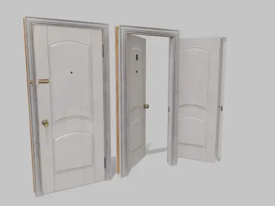 Door white 05 Low-poly 3D model