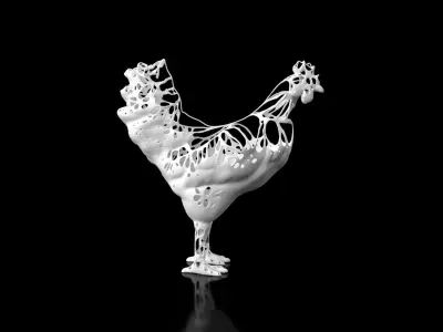 Chiken Dust Voronoi Low-poly 3D model