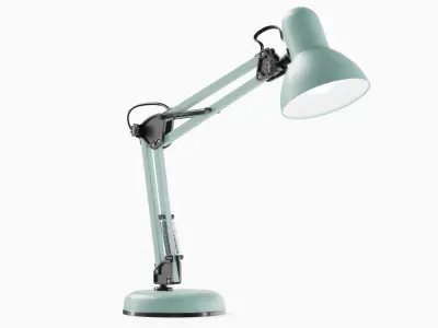Modern Study Desk Lamp Aquamarine Low-poly 3D model