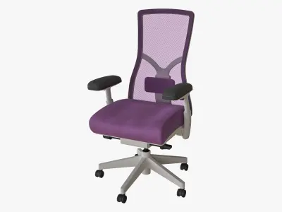 High Back Ergonomic Office Chair Leather 3D model