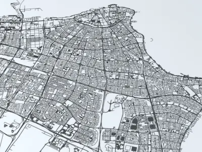 Kuwait City Area Road Network and Streets 3D model