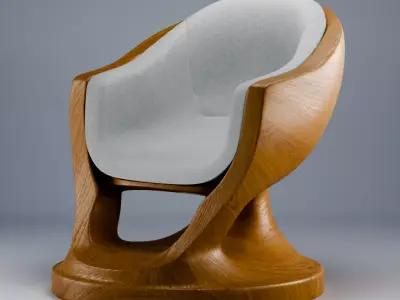 Wooden Chair 3D Model Low-poly 3D model
