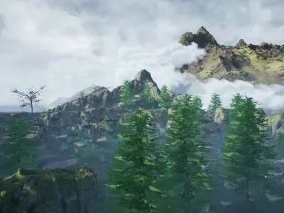 Mountain Nature pack Low-poly 3D model