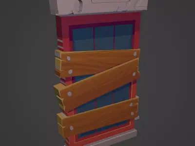 Medieval Window Low-poly 3D model