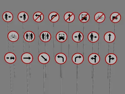 Street Elements Free low-poly 3D model