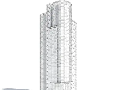  Skyscraper with Helipad 3D Model 3D model