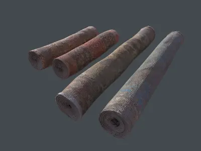 Wrapped Carpets   PBR low poly Free low-poly 3D model