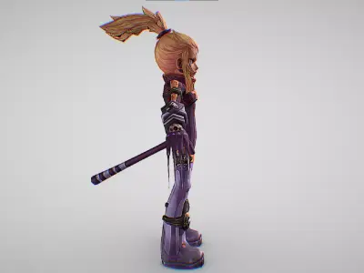 Odd Della-Robbia - Code Lyoko - Cute Anime Girl Character Low-poly 3D model