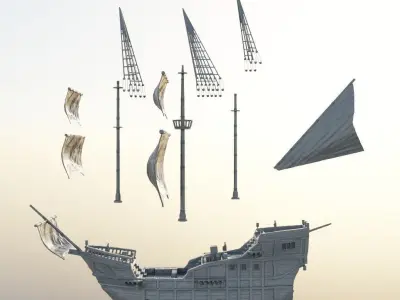 Merchant Ship Tabletop Terrain 28 mm 3D print model