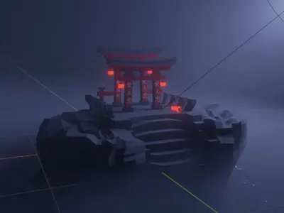 The Gates to the unknown worlds Low-poly 3D model