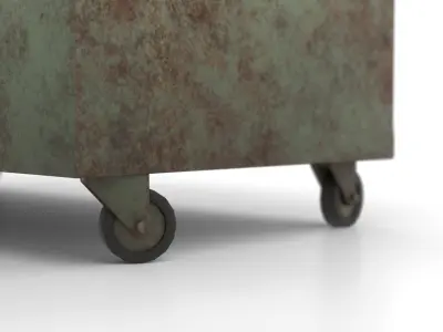 Dumpster trash can with  trash in it Free 3D model
