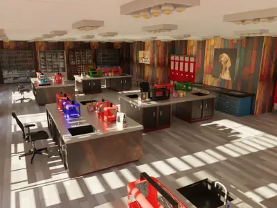 Veterinary Clinic  Low-poly 3D model