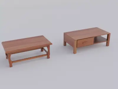 Coffee table Low-poly 3D model 12