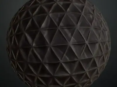 Dark Triangular Quilted Fabric Panel PBR Seamless Texture