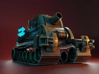 Stylized Mecha Tank - 3 3D model