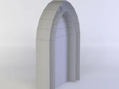 Door gothic Low-poly 3D model