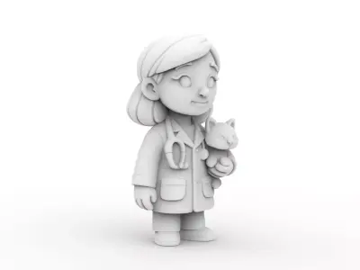 Cartoon Veterinarian 3D Printable 3D print model