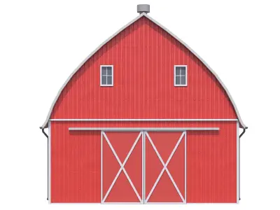 Red Farm Barn 24 PBR Low-poly 3D model
