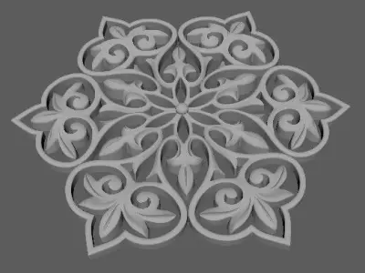 rosette snowflake 3D model buy