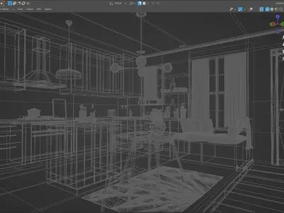 small organized kitchen 2021 style  3D model