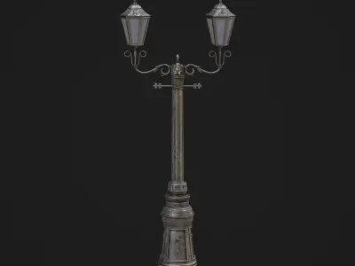 Street Light Low-poly 3D model 10