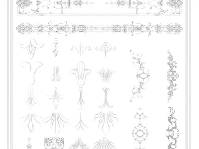 Classic Ornamental 3D Decorative Elements Pack - 3ds Max Corona 3D model