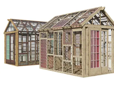 Aged frame greenhouse 3d model 3D model