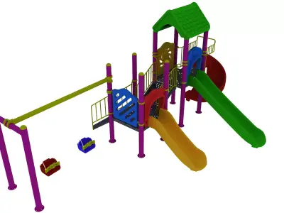 Kids Outdoor Playground 5 3D model