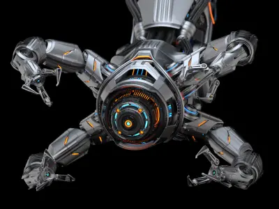 Assembly robot 2 RIGGED 3D model