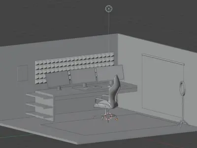 Low poly gamer room Low-poly 3D model