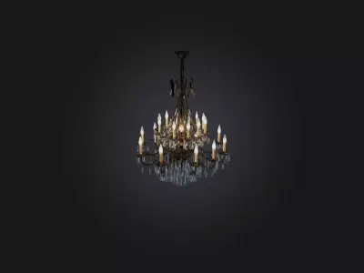 Chandelier Low-poly 3D model 2