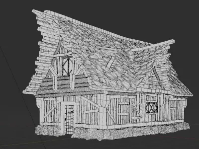 Medieval Wooden House 3D model