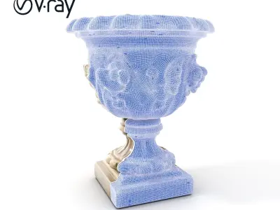 Ornate Stone Planter model pack Low-poly 3D model