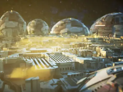 Sci Fi City Low-poly 3D model