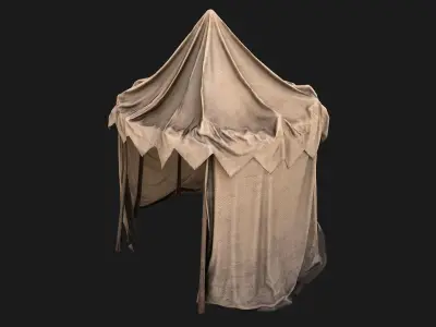 Cotton Tent Market Stalls Low-poly 3D model