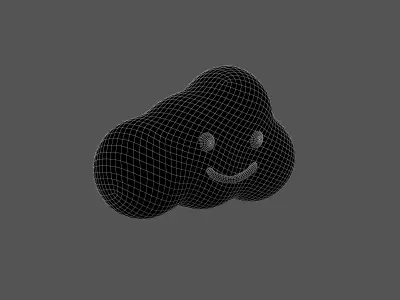 Cloud Character v1 001 Low-poly 3D model