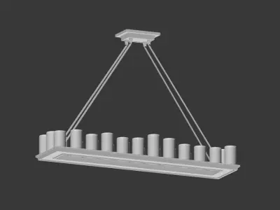 Candle Rectangular Chanderlier 3D model