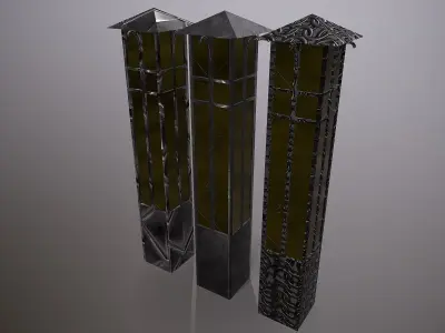 Long Lamp Low-poly 3D model