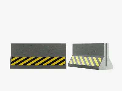 Concrete Barrier  Low-poly 3D model 8