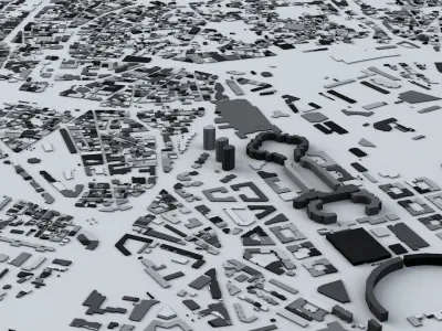 Montpellier Streets and Buildings 3D model