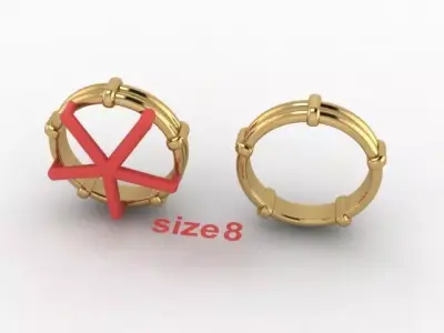 Rope Style Fashion Band Ring Size8 3D print model