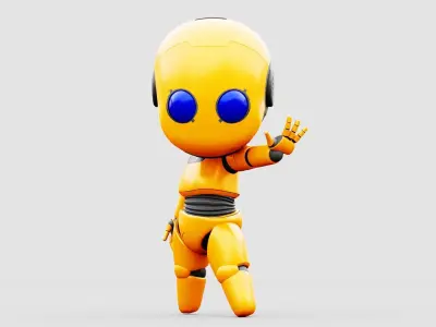 TOON  BOT RIGGED CHARACTER 3D model